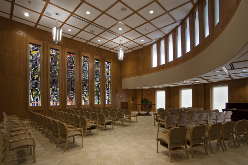 Chapel with Stain Glass Windows Saved from the Existing Convent